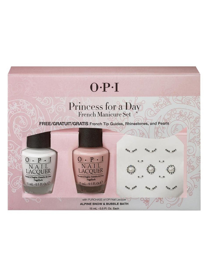 OPI Princess for a Day with FREE French Tip Guides, Rhinestones, & Pearls, Kit - OPI, Sleek Nail