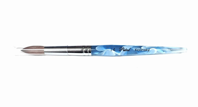 Kolinsky - #14 Petal Blue Marble Brush, Nail Tools - Kolinsky, Sleek Nail