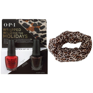 OPI Wrapped Wild for the Holidays DUO #2 (FREE Cheetah-Print infinity scarf!), Kit - OPI, Sleek Nail