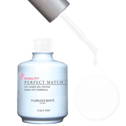 LeChat Perfect Match Gel / Lacquer Combo - Flawless White 0.5 oz - #PMS07, Gel Polish - LeChat, Sleek Nail
