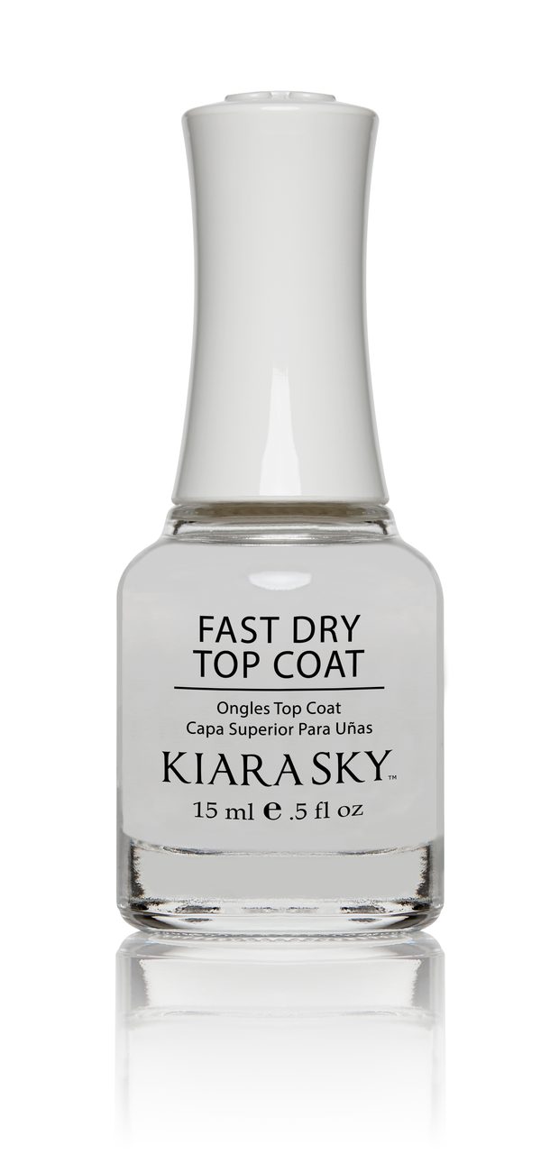 Kiara Sky - Fast Dry Top Coat 0.5 oz, Nail Lacquer - Kiara Sky, Sleek Nail