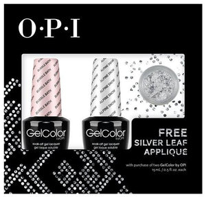 OPI GelColor - Nail Art Kit (Bubble Bath and Alpine Snow) with FREE Silver Lead Applique, Kit - OPI, Sleek Nail