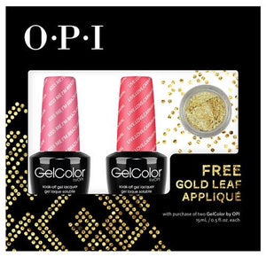 OPI GelColor - Nail Art Kit (Kiss Me, I'm Brazilian and Live.Love.Carnaval) with FREE Gold Applique, Kit - OPI, Sleek Nail