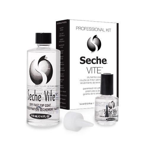 Seche Vite Top Coat Professional Kit 4.0 oz & 0.5 oz, Clean & Prep - Seche, Sleek Nail