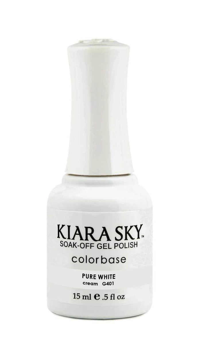 Kiara Sky - Pure White 0.5 oz - #G401, Gel Polish - Kiara Sky, Sleek Nail