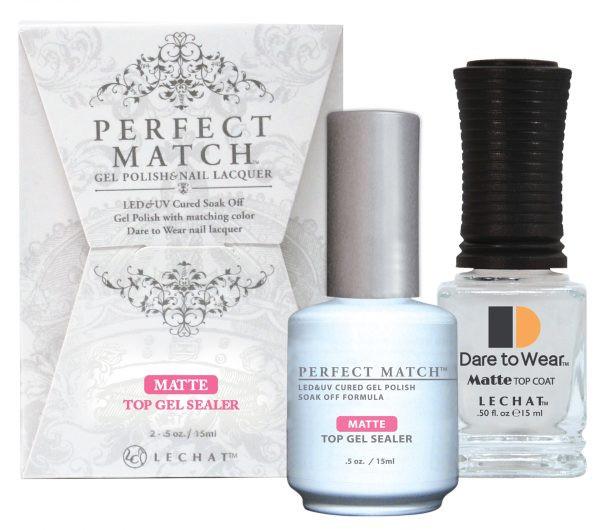 LeChat Perfect Match Gel / Lacquer Combo - Matte Top Gel Sealer 0.5 oz - #PMTM01, Gel Polish - LeChat, Sleek Nail